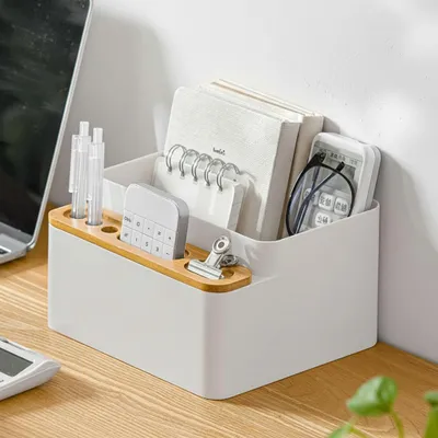 Produktbild von Schreibtisch-Aufbewahrungsbox, Stiftehalter, Make-up-Pinsel-Organizer für Bürobedarf, Schminktisch, Zuhause