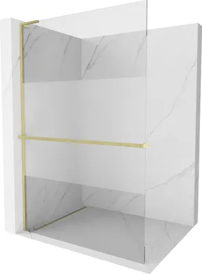 Immagine prodotto di Mexen Kioto+ L parete doccia con mensola Walk-in 110 x 200 cm, trasparente/brina, oro satinato - 800-110-123-55-35