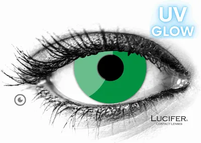 Image de Lucifer® Glow Green lentilles de contact colorées - 2 pièces (1 paire), sans ordonnance