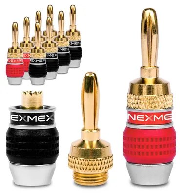 Produktbild von Bananenstecker Vergoldet Steckverbinder 10x Stecker Set NEXMEX Lautsprecherkabel