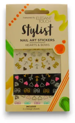 Productafbeelding van Stylist nagelstickers: harten en strikken