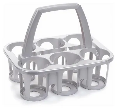 Produktbild von Halter für Plastikgetränkeflaschen - 6 Fächer - Silberfarben