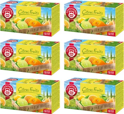 Produktbild von Teekanne Zitrone Orange Limette Tee 6x 20 Teebeutel - Zitrus Früchtetee Mischung