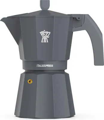 Image de Cafétière 3 Tasses 15.5 X 8.9 X 15.6 Cm - Gris - Italexpress - Pezzetti