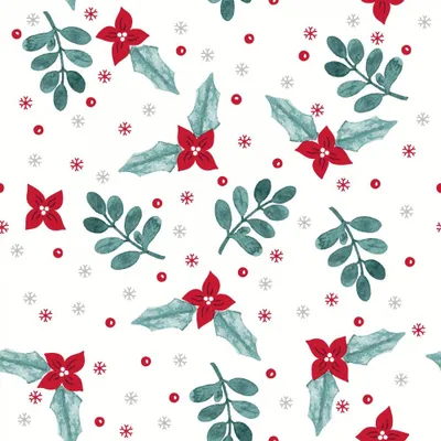 Produktbild von 16 Servietten geprägt Moments Poinsettia Deco - Mistelzweige und Blätter 33x33cm