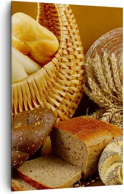 Produktbild von Bild auf Leinwand - Leinwandbild - Einteilig - Bäckerei Brot Essen - 80x120cm - Wand Bild - Wanddeko - Wandbilder - Leinwanddruck - Wanddekoration - Leinwand bilder - Wandbild - PA80x120-2309