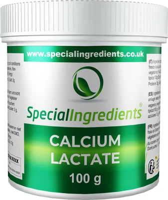 Produktbild von Special Ingredients Calciumlactat-Pulver 100 g - Für Sphärifikation und Molekularküche, Lebensmittelqualität, Lebensmittelqualität