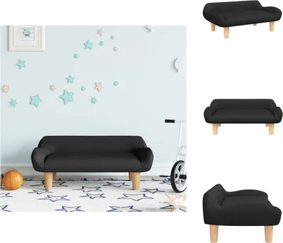 Produktbild von vidaXL Kindersofa Schwarz 70x40x24 cm Stoff -  Baby- & Kleinkindmöbel