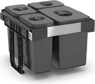 Immagine prodotto di Pattumiera estraibile 4 contenitori Freejazz62453 colore grigio