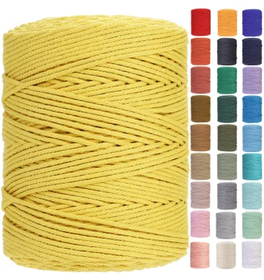 Image de Corde en macramé, 3 mm x 450 mètres, coton doux pour projets créatifs