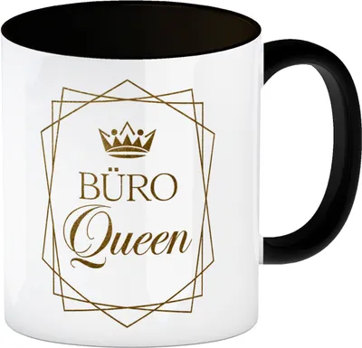 Produktbild von Büro Queen Kaffeebecher in schwarz Kronensymbol
