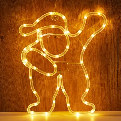 Produktbild von LED Weihnachtsmann Lichter Weihnachtsbeleuchtung Weihnachtsdeko Batteriebetrieben für Weihnachten Fenster Wand Party Deko, Warmweiß