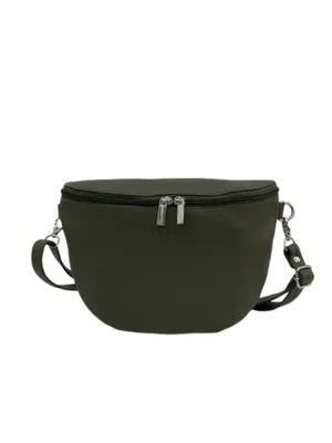 Produktbild von C7015 Cinino Bauchtasche Gürteltasche Ledertasche mit abnehmbaren Lederriemen Grün