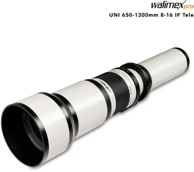 Immagine prodotto di Walimex pro 650-1300/8-16 T2 teleobiettivo zoom con messa a fuoco manuale morsetto per treppiede