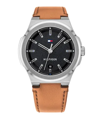 Produktbild von Tommy Hilfiger 1791650 Herren-Armbanduhr, Edelstahl-Gehäuse, Leder-Armband