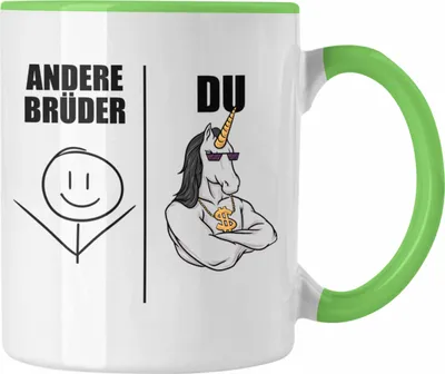 Produktbild von Trendation - Bruder Geschenk Tasse Spruch Bester Bruder Geschenkidee von Schwester für Brüder (Grün)
