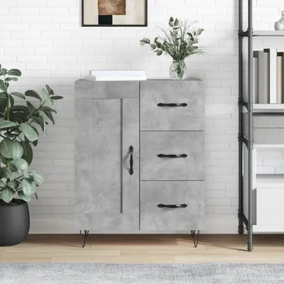 Image de vidaXL Sideboard gris béton 69,5x34x90 cm Bois composite
