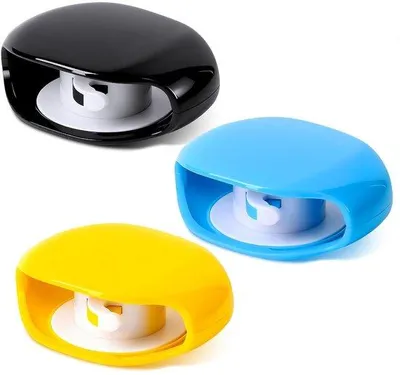 Obrázek produktu pro Organizér kabelů, plastový, modrý + žlutý + černý, 7 × 5 × 1,5 cm, přenosný, navíjecí, pro uspořádání kabelů