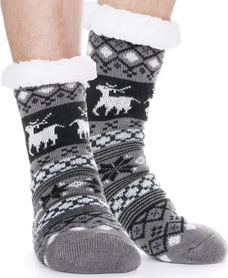 Produktbild von Kuschelsocken für Herren Dicke Stoppersocken Warme Wintersocken Hüttensocken Flauschig Weihnachtssocken Hausschuhe Geschenk Socken