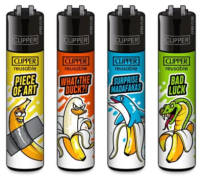 Zdjęcie produktu dla Zapalniczka Clipper zestaw 4 bananów