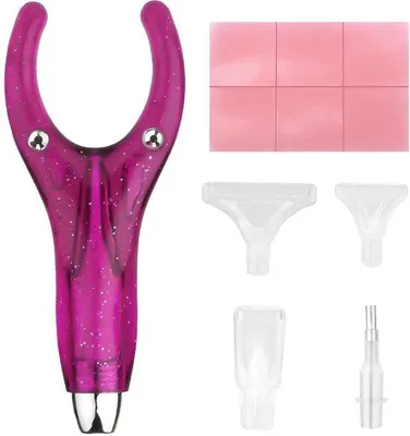 Produktbild von Ergonomische Diamantkunstset, 4-Licht-Punkte-Diamantschilderpen, schnell bohrend, komfortable Griff, Diamantkunst-Accessoires für Erwachsene (rosa)
