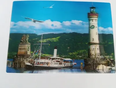 Produktbild von 3 D Ansichtskarte Hafeneinfahrt Lindau, Postkarte Wackelkarte Hologrammkarte, Bodensee
