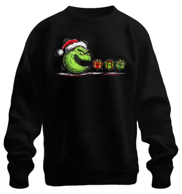 Immagine prodotto di Grinch faccia regali Natale male divertente vintage unisex felpa pullover, nero, XL