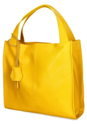 Produktbild von Aelia Damen-Schultertasche aus echtem Leder Dollaro Italy Yellow UNICA 40x36x12 cm