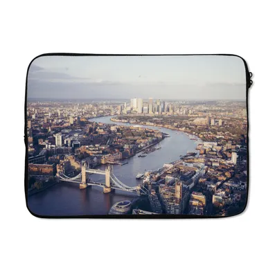 Produktbild von MuchoWow® Laptop Hülle 13 Zoll Londoner Skyline mit Tower Bridge Laptoptasche - Laptophülle - Sleeve - Rundumschutz