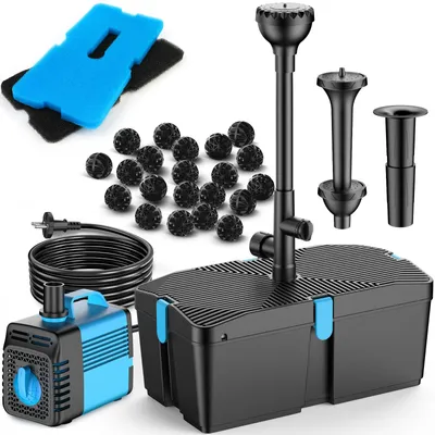 Teichfilter mit Fontänenpumpe, 50 W, 2500 l/h, für kleine bis mittlere Teiche