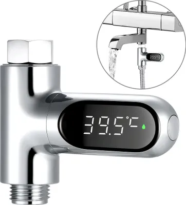 Obrázek produktu pro LED digitální sprchový teploměr 0  100 ℃ Dětský teploměr do vany Celsius / Fahrenheit displej 360 ° otočná obrazovka pro hlavní kuchyň-koupelna