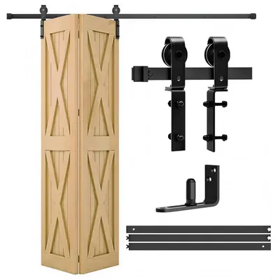 Obrázok produktu pre Solidchoice – Kompletná súprava pre posuvné dvere, rozmery 150 cm, čierna farba