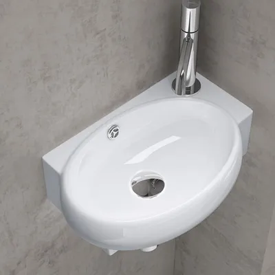 Immagine prodotto di doporro Lavabo da Appoggio 42x28x15cm, Lavandino Bagno in Vetroceramica Nano Rivestimenti Inclusi Brš¹ssel001L, Bianco