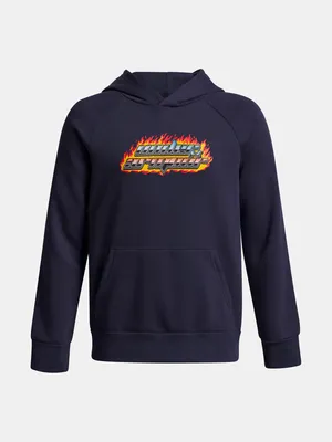 Productafbeelding van Under Armour UA Rival jongenshoodie, fleece, met vlammotief, donkerblauw, maat YSM