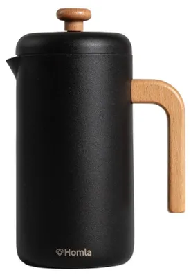 Obrázok produktu pre HOMLA, čajník na prípravu čaju, čierna farba, s drevenou rukoväťou, objem 1000 ml