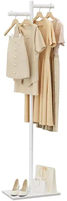 Obrázek produktu pro Věšák stojací - Kovový - 175 cm - Bílá - Do předsíně, obýváku nebo ložnice