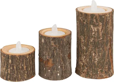 Produktbild von Set aus 3 windlichtern h.5 - 7 - 11cm holz - Feeric Lights & Christmas