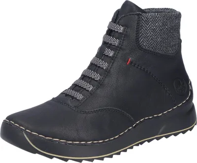 Zdjęcie produktu dla Rieker Damskie botki sportowe z wzorem w jodełkę 51553, rozmiar: 42 EU, kolor: czarny