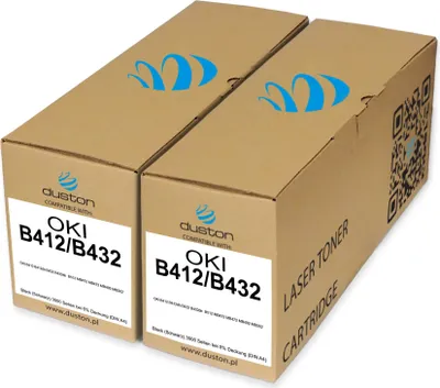 Obrázek produktu pro 2x B412/B432, 45807102 Tonerová tisková kazeta černé barvy kompatibilní s OKI B412 B412dn B432 B432dn B512 MB472 MB472 MB492 MB562