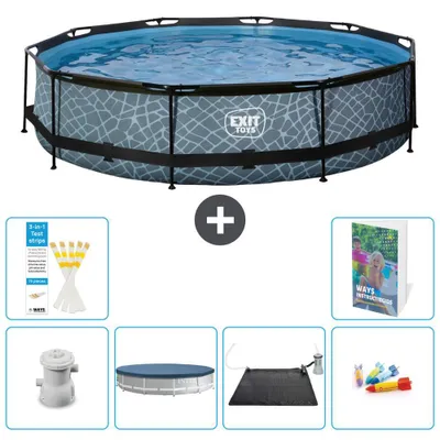 Image de Sortie de piscine "Rund" - Design "Steinoptik" - 360 x 76 cm - 5 pièces - Modèle S211