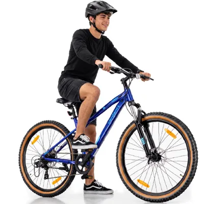 Obrázek produktu pro Horské kolo 27,5 palců MTB Shimano 21 rychlostí odpružení kotoučové brzdy stojánek rám M 17 palců Verdant Shred modré