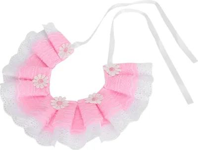 Zdjęcie produktu dla Urocze koronkowe ręczniki na ślinę, bandana, obroża, śliniak z dzwoneczkiem dla psów i kotów, PinkXS