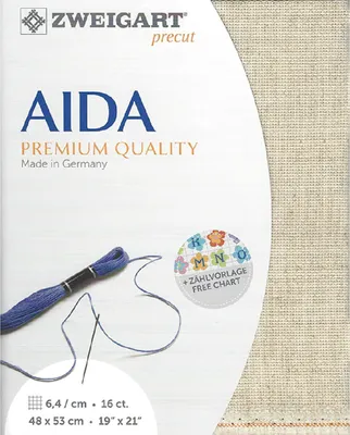Zdjęcie produktu dla AIDA Zweigart precut 16 ct. Rustico-Aida 3321 kolor 54, tkanina do haftu krzyżykowego 48x53cm