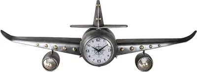 Produktbild von Formano XXL Wanduhr Flugzeug 3D– 142 x 50 cm Metall Uhr im Vintage Retro Design