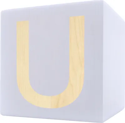 Obrázek produktu pro Holzbuchstabe Würfel, 5 x 5 cm, weiß, Buchstabe U