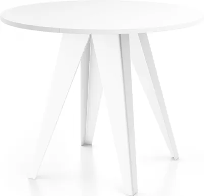 Obrázok produktu pre Jedálenský stôl Glory White v industriálnom štýle - moderný, okrúhly - rozťahovací od 90 cm do 130 cm, s kovovými nohami s práškovým nástrekom, stôl do malej kuchyne - biely