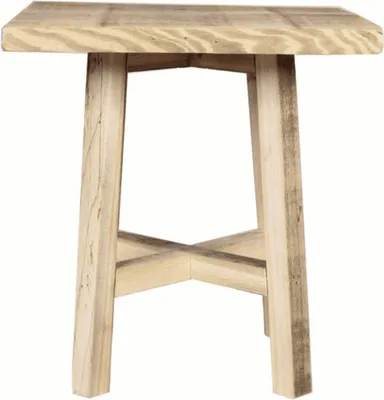 Produktbild von INNA-Glas Eckiger Holz Schemel/Hocker Marea, beige, 24x24x25,5 cm - Sitzhocker