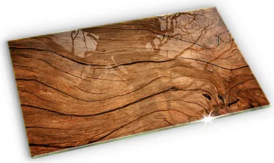 Produktbild von Unterlage für Kerzen Minimalistisch Glas Gummifüße - 52x30 cm - Holzbrettstruktur