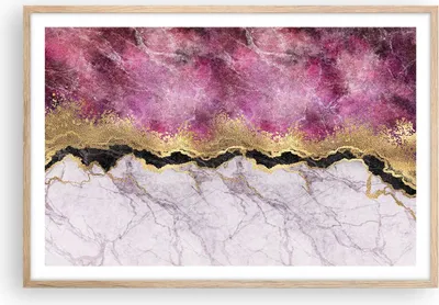 Produktbild von Gerahmtes Poster - Rahmen in heller Eiche - Rosa golden Hintergrund - 91,5x61 cm - Wand Bild - Wanddeko - Wandbilder - Kunstposter - Wandposter - Bilderrahmen - Bilder - Kunstdruck - P2NAA91x61-5038