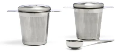 Teefilter-Set 2 Stück + Messlöffel, RVS, spülmaschinengeeignet